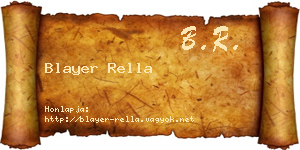 Blayer Rella névjegykártya